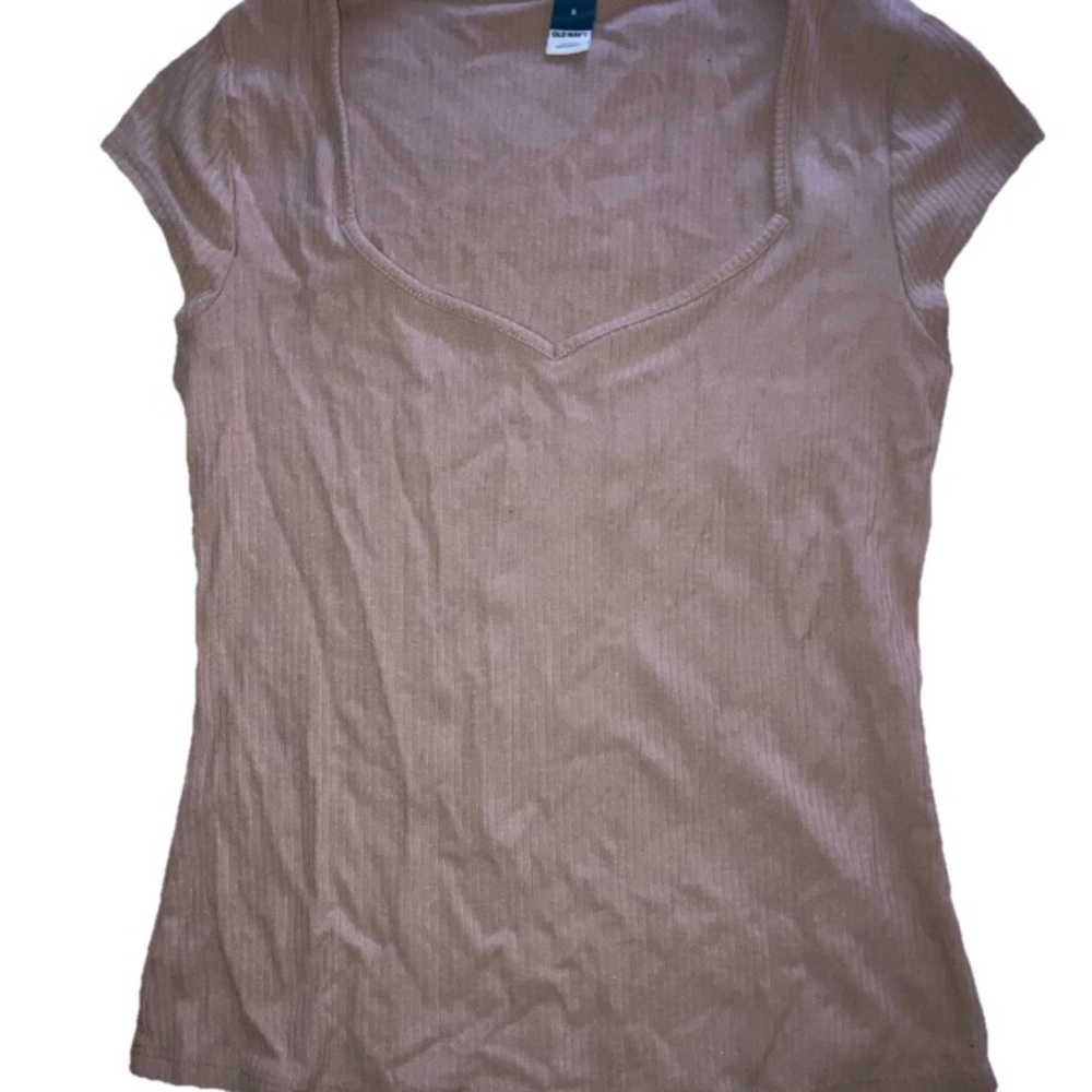 Tan Low Neckline Cap Sleeve Top by Old Navy🤎